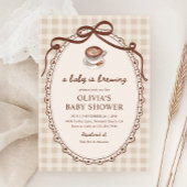 Ein Baby wird Gingham Coffee Baby Shower zubereite Einladung