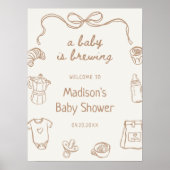Ein Baby wird Handgezeichnete Babydusche gebrauen Poster (Vorne)