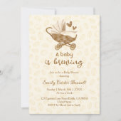 Ein Baby wird Kaffeebohnen-Babydusche zubereiten Einladung (Vorderseite)