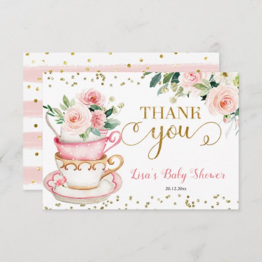 Ein Baby wird Tea Party Baby Dusche Brauen Danke (Vorne/Hinten)