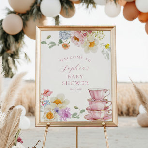 Ein Baby wird Tee-Party-Babydusche Brauen Begrüßun Poster