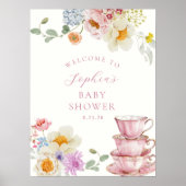 Ein Baby wird Tee-Party-Babydusche Brauen Begrüßun Poster (Vorne)
