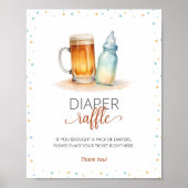 Ein Baby wird Windeln Raffle Baby Shower Game Poster (Vorne)