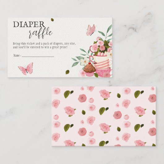 Ein Baby wird Windeln-Raffle-Babydusche zubereiten Begleitkarte (Vorne/Hinten)