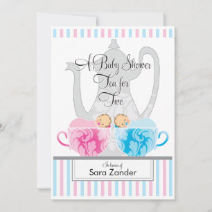Ein Babydusche Tee-Party   Einladung von Twins