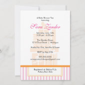 Ein Babydusche Tee-Party| Mädchen Einladung (Rückseite)