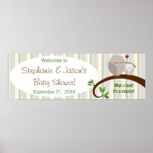 Ein Babyduschenbanner mit braunen Blättern