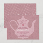 Ein Babymädchen brütet Vintag Tee Party Dusche Einladungspostkarte (Vorne/Hinten)