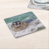 Ein Babysurfing im Siegel Rechteckiger Pappuntersetzer (angewinkelt)