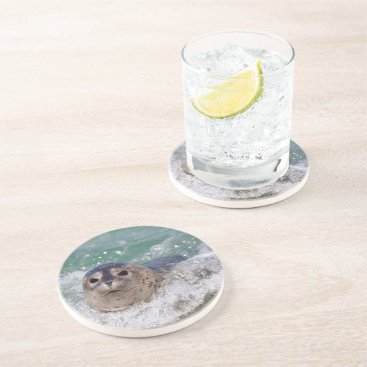 Ein Babysurfing im Siegel Untersetzer (Seite)