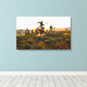 Ein Bad von Charles M. Russell Leinwanddruck (Insitu (Holzboden))