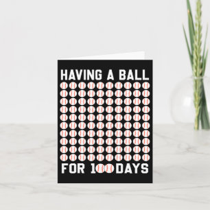 Ein Ball für 100 Tage Baseball 100 Tage Gi Schule Karte