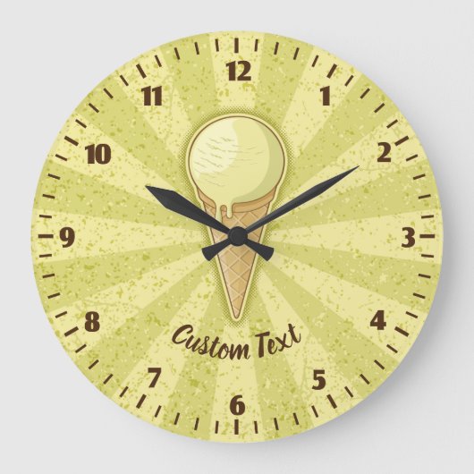 Ein Ball Ice Creme Cone Große Uhr (Vorderseite)