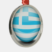 Ein Ball mit der Flagge von Griechenland Ornament Aus Metall (Rechts)