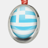 Ein Ball mit der Flagge von Griechenland Ornament Aus Metall (Links)