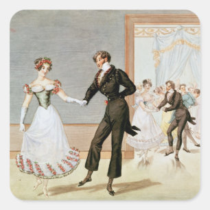 Ein Ball Quadratischer Aufkleber