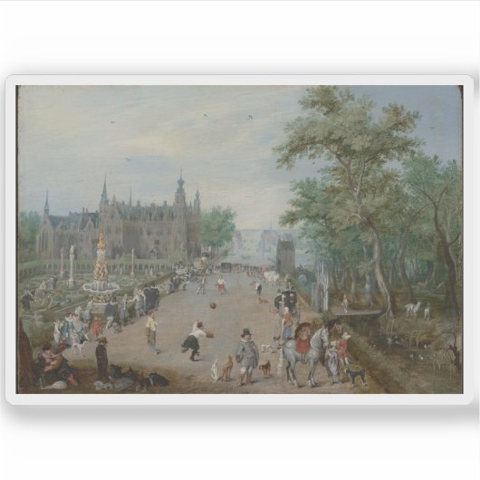 Ein Ballspiel vor einem Country Palace Aufkleber (Vorderseite)