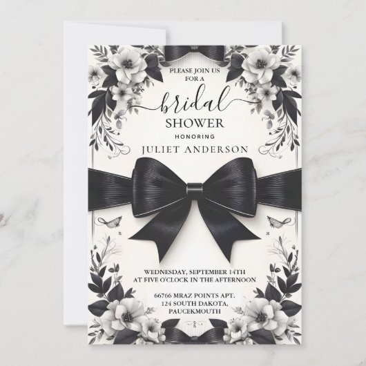 Ein Banner beugt das Brautparty der Satin Ribbon-S Einladung (Vorderseite)