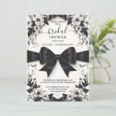 Ein Banner beugt das Brautparty der Satin Ribbon-S Einladung (Stehend Vorderseite)