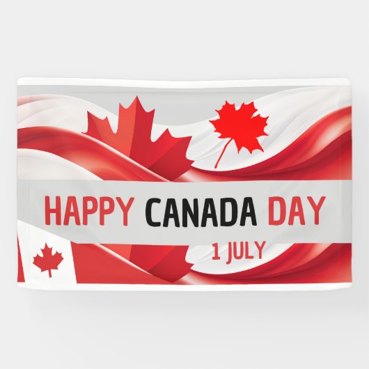 Ein Banner mit dem Titel "Happy Canada Day, 1. Jul (Horizontal)