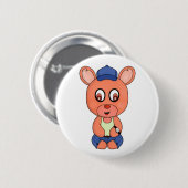 Ein Bär, der niedliche Kleidung und Accessoires tr Button (Vorne & Hinten)