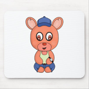Ein Bär, der niedliche Kleidung und Accessoires tr Mousepad