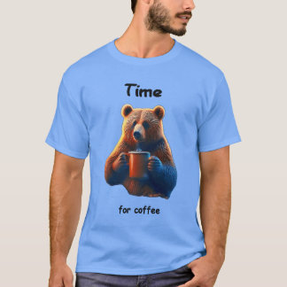 Ein Bär hält eine dampfende Tasse Kaffee T-Shirt
