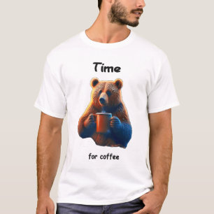 Ein Bär hält eine dampfende Tasse Kaffee T-Shirt