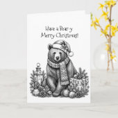 Ein Bär-iger Weihnachtsgruß Karte (Gelbe Blume)