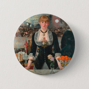 Ein Bar in den Folies-Bergère Edouard Manet Button