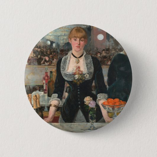 Ein Bar in den Folies-Bergère Edouard Manet Button (Vorderseite)