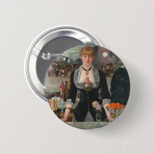 Ein Bar in den Folies-Bergère Edouard Manet Button (Vorne & Hinten)