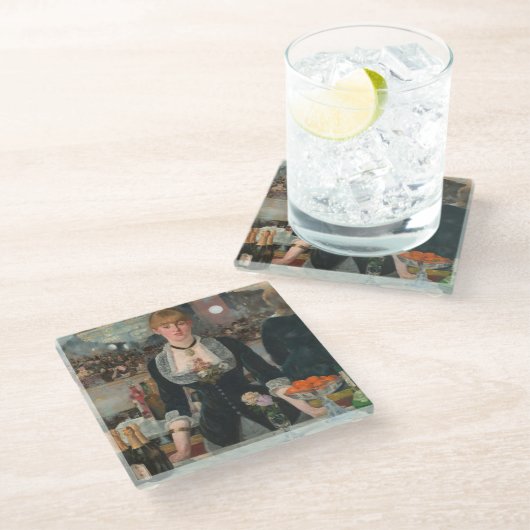 Ein Bar in den Folies-Bergère Edouard Manet Glasuntersetzer (Schrägansicht)