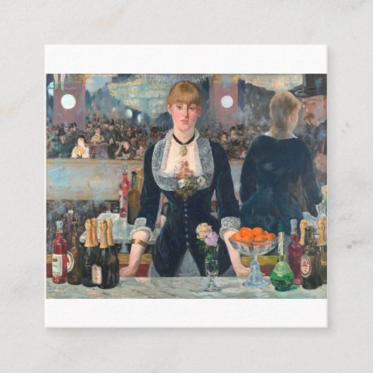 Ein Bar in den Folies Bergere - Edouard Manet Quadratische Visitenkarte (Vorderseite)
