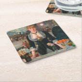 Ein Bar in den Folies-Bergère Edouard Manet Rechteckiger Pappuntersetzer (angewinkelt)