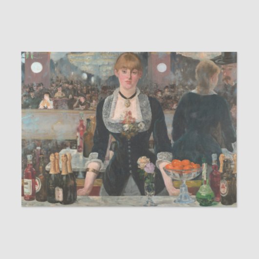 Ein Bar in den Folies-Bergère Edouard Manet Seidenpapier (Vorderseite)