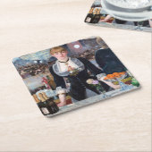Ein Bar in den Folies-Bergere, Manet Rechteckiger Pappuntersetzer (angewinkelt)