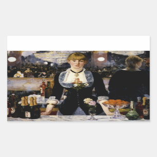 Ein Bar in den Folies-Bergere Rechteckiger Aufkleber
