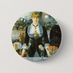 Ein Bar in den Folies Bergere von Edouard Manet Button