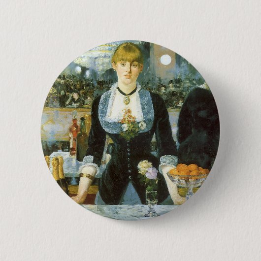 Ein Bar in den Folies Bergere von Edouard Manet Button (Vorderseite)
