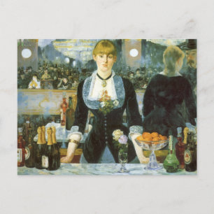 Ein Bar in den Folies Bergere von Edouard Manet Postkarte