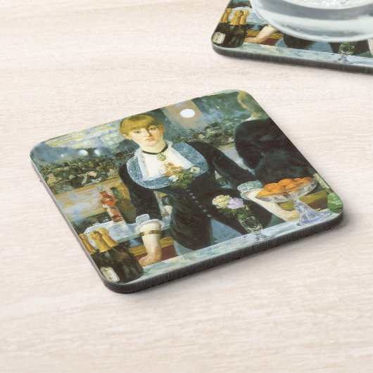 Ein Bar in den Folies Bergere von Edouard Manet Untersetzer (Linke Seite)