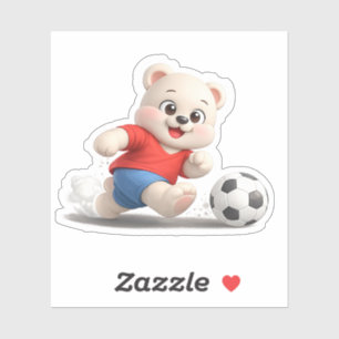 Ein Bär spielt Fußball. Aufkleber