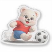 Ein Bär spielt Fußball. Aufkleber (Vorderseite)