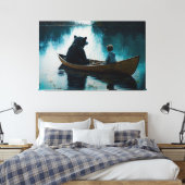 Ein Bär und sein Junge, Malerei, Kunst Leinwanddruck (Insitu (Schlafzimmer))