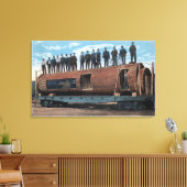 Ein Bärenkäfig und Wohnort in einem riesigen Sägep Leinwanddruck (Insitu (Wohnzimmer))