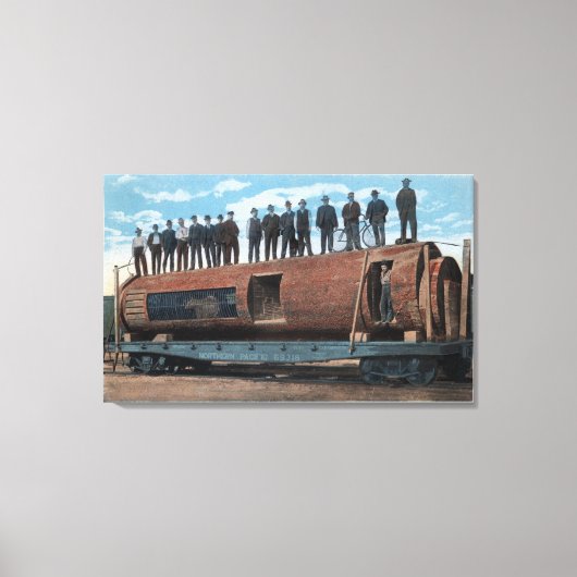 Ein Bärenkäfig und Wohnort in einem riesigen Sägep Leinwanddruck (Vorderseite)