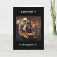 Ein Barkeeper ist? Geburtskarte