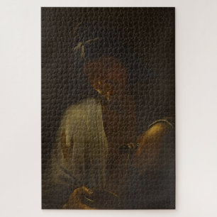 Ein bärtiger Mann, der Wein gießt - Caravaggio Puzzle