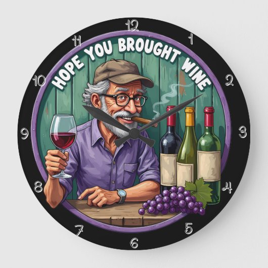 Ein Bartmann mit gutem Geschmack Große Wanduhr (Vorderseite)